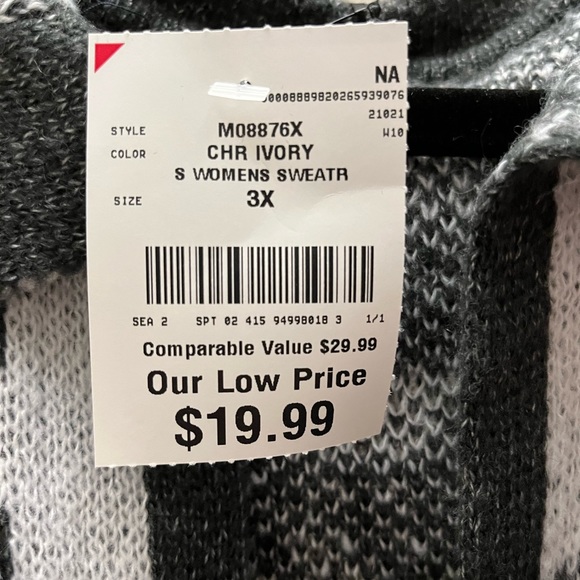 Long light knit sweater jacket with pockets in size 3X in several gray colors - Picture 6 of 6